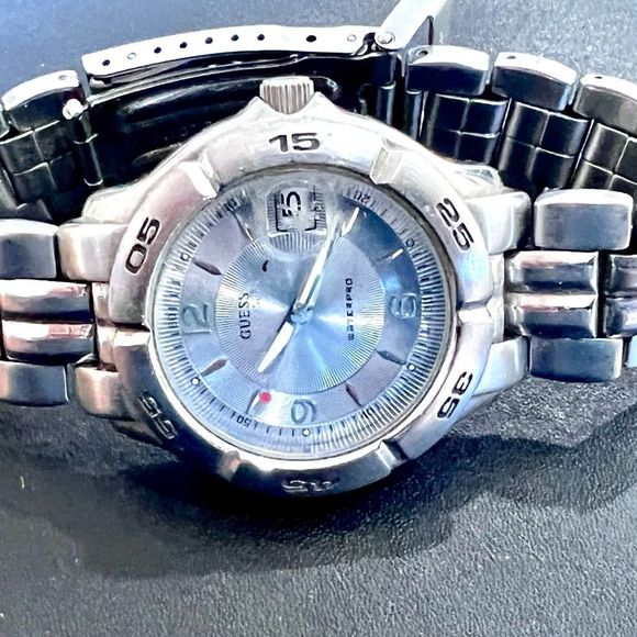 Guess Waterpro Vintage Stainless Steel Link 90’s Watch Y2K GUC! - Picture 4 of 6